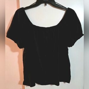 SO Black Peasant Blouse